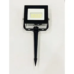Outdoor LED Flutlichtstrahler BOLTON 2.0, IP44, Erdspieß +  300cm IP-Steckerkabel, Alu schwarz, 10W 3000K 735lm