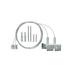 Seilabhängung für LED Feuchtraumleuchte SHARK-X (HEI-618010/-11/-13), mit 2 Stahlseilen je 2m, höhenverstellbar