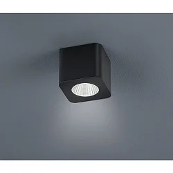 LED Aufbau-Downlight / Badleuchte OSO, IP44, eckig, 7.5W 2700K 370lm 40°, CRi >90, dimmbar, starr, mattschwarz