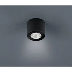LED Aufbau-Downlight / Badleuchte OSO, IP44, rund, 7.5W 2700K 370lm 40°, CRi >90, dimmbar, starr, mattschwarz