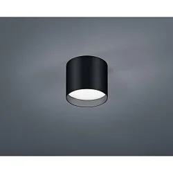 LED Deckenleuchte DORA, IP20, rund, 7.5W 2900K 510lm, schaltbar, Aluminium / Glas, mattschwarz