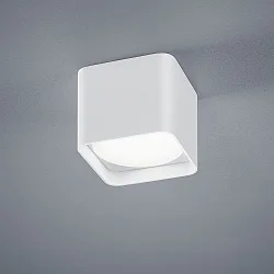 LED Deckenleuchte DORA, IP20, eckig, 7.5W 2900K 540lm, schaltbar, Aluminium / Glas, mattweiß