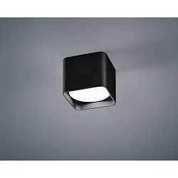 LED Deckenleuchte DORA, IP20, eckig, 7.5W 2900K 540lm, schaltbar, Aluminium / Glas, mattschwarz