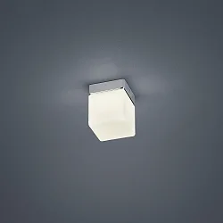 LED Bad-Deckenleuchte KETO, eckig, IP44, 6W 2900K 410lm, CRi >90, schaltbar, Stahl / Glas, chrom