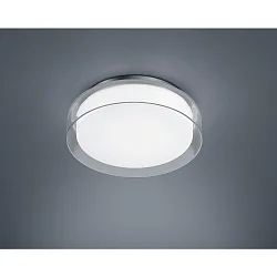 LED Bad-Deckenleuchte OLVI 30, IP44, Ø 30cm, 12W 2900K 1020lm, CRi >90, chrom / Glas opal + klar