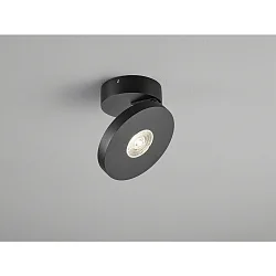 LED Bad-Deckenstrahler GOTO, IP54, 8.5W 2700K 570lm, CRi >90, dimmbar, verstellbar, Aluminium / Glas-Linse, mattschwarz