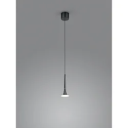 pendant luminaire FLUTE 1 flame IP20, satined, black chrome dimmable
