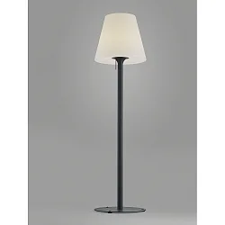 Outdoor Stehleuchte MORIS-XL, IP44, E27, 184cm / Ø 49cm, mit 300cm Steckerkabel, Stahl graphit / Acryl-Diffusor weiß