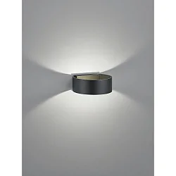 wall luminaire FOSCA up / down, half round, indirect, switchable IP20, black matt 