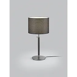 table lamp OPPO with shade, with pull switch chain E27 IP20, black matt, black chrome 