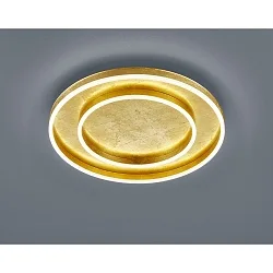 LED Deckenleuchte SONA, IP20, Ø 59.5cm, 2-fach, 60W 2900K 4690lm, dimmbar, Stahl / Acryl, blattgold