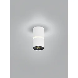 Deckenleuchte ROK, IP20, zylindrisch, direkt / indirekt, 10W 2700K 1020lm 20-60°, CRi >90, dimmbar, mattweiß
