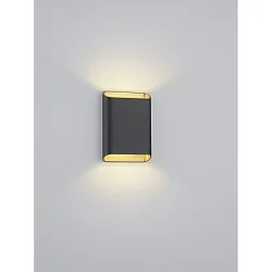 wall luminaire TOCO square, direct / indirect IP54, black matt dimmable
