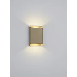 wall luminaire TOCO square, direct / indirect IP54, coffee brown dimmable