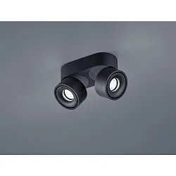 LED Spot NAKA, 2-flammig, Doppelspot, 30W, 2800K, 2340lm, IP20, dimmbar, mattschwarz