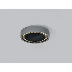 LED Außendeckenleuchte SAY, rund, 25W, 3000K, 2090lm, IP65, graphit/Glas klar