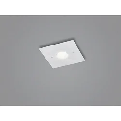 LED Deckenleuchte NOMI, IP20, 1-flammig, 23 x 23cm, 7W 2700K 480lm, dimmbar, Stahl + Murano-Glas, weiß matt