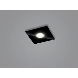 LED Deckenleuchte NOMI, IP20, 1-flammig, 23 x 23cm, 7W 2700K 480lm, dimmbar, Stahl + Murano-Glas, schwarz matt