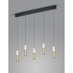 pendant luminaire LIDOS 5 flames, direct / indirect IP20, black matt dimmable