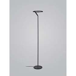 LED Stehleuchte ELARA, mit Ringkopf, 13,5W, 2700K, 920lm, IP20, dimmbar, mattschwarz