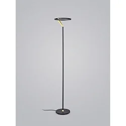 LED Stehleuchte ELARA, mit Ringkopf, 13,5W, 2700K, 920lm, IP20, dimmbar, schwarz/gold