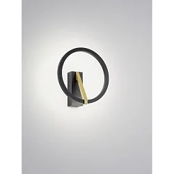 LED Wandleuchte ELARA, ringförmig, 9W, 2700K, 660lm, IP20, dimmbar, schwarz/gold