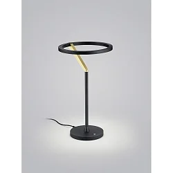 LED Tischleuchte ELARA, mit Ringkopf, 12W, 2700K, 820lm, IP20, dimmbar, schwarz/gold