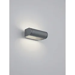 Außenwandleuchte LUZ 44, IP54, direkt / indirekt (Kopf drehbar), 9W 2700K 850lm, CRi >90, satiniert, graphit