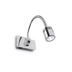 LED Displayleuchte / Wandleuchte DYNAMO AP1, Spot mit Flexarm + Schalter, 3W 4000K, Messing antik