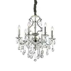 Chandelier GIOCONDA SP6, 6 flames, E14, silver