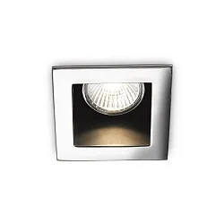 Einbau-Downlight FUNKY, IP20, 9 x 9cm, GU10 max. 50W, Weiß / Reflektor schwarz