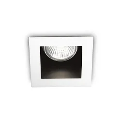 Einbau-Downlight FUNKY, IP20, 9 x 9cm, GU10 max. 50W, Weiß / Reflektor schwarz