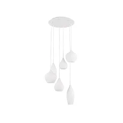 Pendant luminaire SOFT SP6, 6 flames, G9, 40W, white
