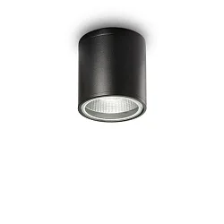 Outdoor Aufbau-Downlight GUN, IP44 IK06, Ø 11cm, GU10, Aluminium / Pyrexglas, schwarz