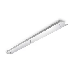 Baldachin LINEAR STANDARD, eckig, 88cm, 3-fach, Überstand-Blende, chrom