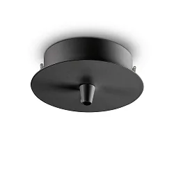 Baldachin, rund, Ø 10cm, 1-fach, schwarz