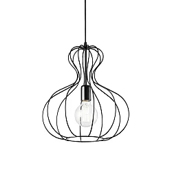Pendelleuchte AMPOLLA 1, Tailliert, Schirm Ø 35cm / H 38cm, E27, höhenverstellbar, Schwarz