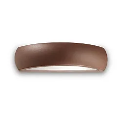 Außenwandleuchte GIOVE AP1, IP54, Breite 33cm, E27, Aluminium / Hartglas, Kaffeebraun