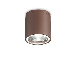 Outdoor Aufbau-Downlight GUN, IP44 IK06, Ø 11cm, GU10, Aluminium / Pyrexglas, kaffeebraun