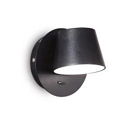 LED Wandleuchte GIM, IP20, 6W 3000K 400lm, drehbar, mit Schalter, Schwarz / Satin