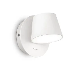 LED Wandleuchte GIM, IP20, 6W 3000K 400lm, drehbar, mit Schalter, Weiß / Satin