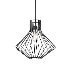 Pendant luminaire AMPOLLA 4, DIAMOND WIDE, shade Ø 39.5cm / H 42cm, E27, adjustable height, black
