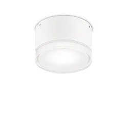 Outdoor Wand-/Deckenleuchte URANO SMALL, Ø 12cm, GX53 max. 15W, Aluminium / Acryl, Weiß matt