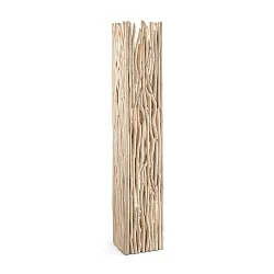 Stehleuchte DRIFTWOOD, 2-flammig, eckig, ohne Textilschirm, E27, Metall / Naturholz