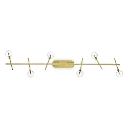 Wand-/Deckenleuchte MARACAS, 6-flammig, inkl. G4 2W 3000K, Messing satin / klar