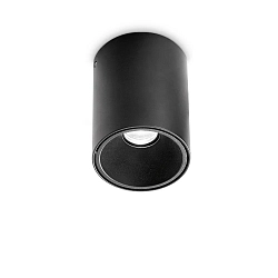 LED Aufbau-Downlight NITRO D09 ROUND, IP20, Ø 9cm, CRi >90, on-off, starr, 15W 3000K 1220lm 36°, schwarz