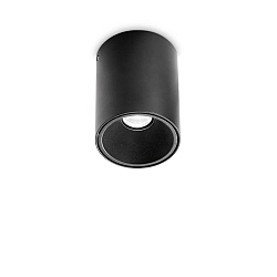 LED Aufbau-Downlight NITRO D08 ROUND, IP20, Ø 8cm, CRi >90, on-off, starr, 10W 3000K 850lm 36°, schwarz