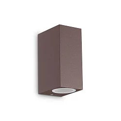 Außenwandleuchte UP-AP2, Höhe 15cm, G9, Aluminium / Pyrexglas, Kaffeebraun