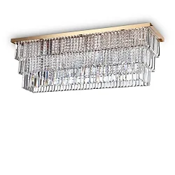 Deckenleuchte MARTINEZ, 8-flammig, Länge 103cm, E14, Gold / Kristall