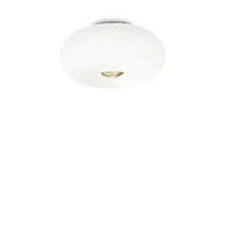 Ceiling luminaire ARIZONA , 3 flames, Ø 40cm, incl. 3x GX53 3000K, satined brass / white